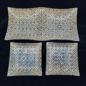 Georges Briard Hollywood Regency Relish Dish Trays Double & Single Gold Textured